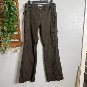 Pac Sun Green Low Rise Cargo Flare